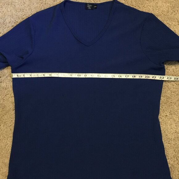 Vintage Made in Canada WE Phthalo Blue Ribbed T-Shirt - Picture 13 of 16